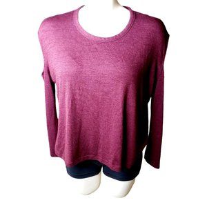 Rag & Bone Jean Womens Knit Crew Cold Shoulder Top Purple Size XS